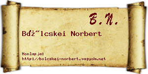 Bölcskei Norbert névjegykártya